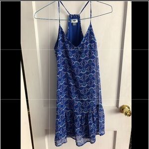 Blue Sleeveless Floral Dress